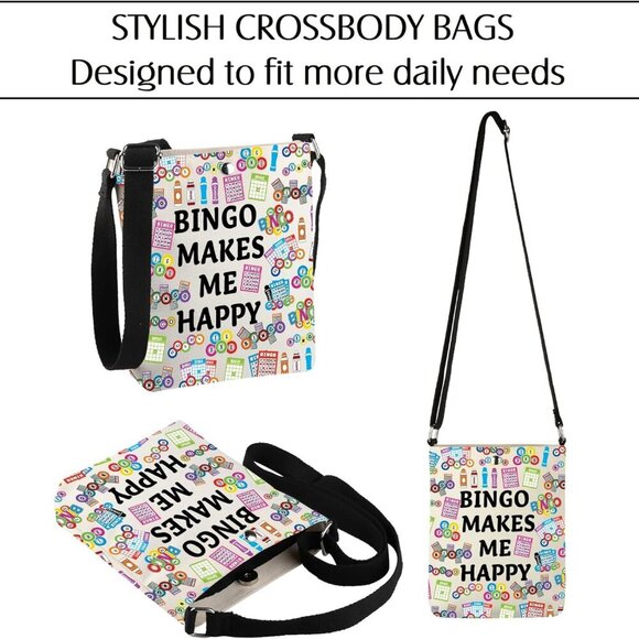 Durable Waterproof Bingo Lover Crossbody Bag - Ideal for Daily Essentials - Picture 4 of 7